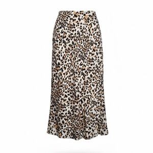 Babaton Black and White Animal Print Midi Skirt